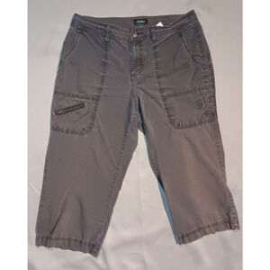 Eddie Bauer Capri Pants Women’s 10 Olive Green Mercer Fit Cargo Cotton Travel